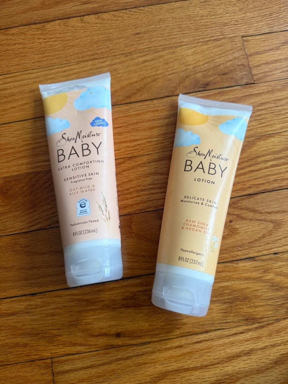 Shea Moisture Baby Lotion Tubes - Peach, Yellow & Light Blue Packaging